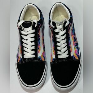 Vans Colorful Black Sneakers with White Laces brand es size 9
